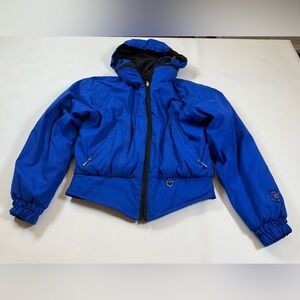 Vintage Obermeyer Jacket blue Daisy Coat 80’s 90’s Bright Crop women’s 6 (bin Y)